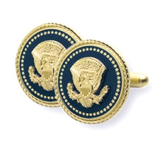 2020 President Donald Trump White House Gift GOLD Square Cobalt Cufflinks SIGNED 